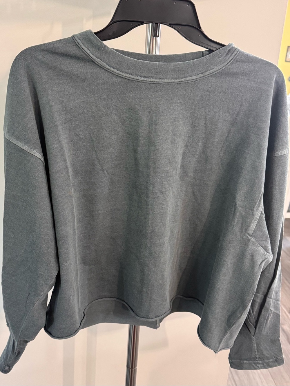 Zenana Outfitters Washed Slate Green Relaxed Pullover
